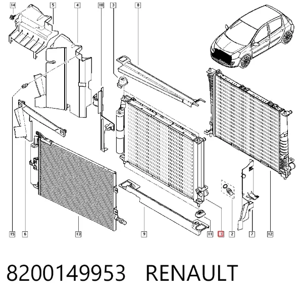 Radiador 8200149953 Renault (RVI)