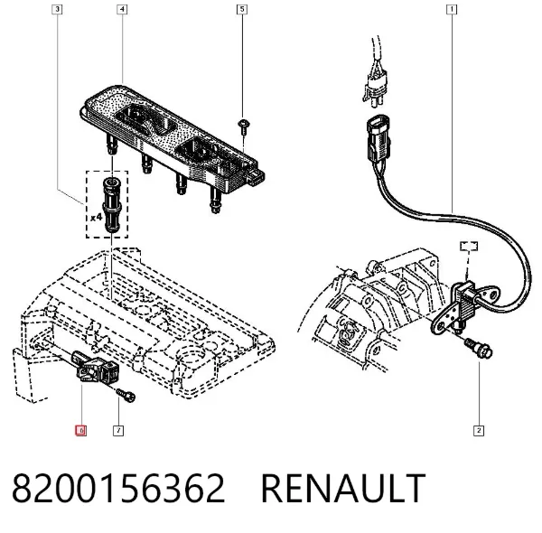 Sensor de árbol de levas 8200156362 Renault (RVI)