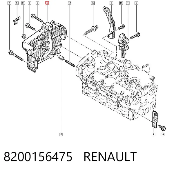 Cubierta superior de la correa de distribución 8200156475 Renault (RVI)