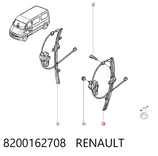 Mecanismo de elevalunas delantero izquierdo 8200162708 Renault (RVI)