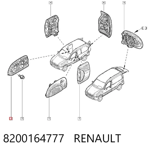 Manija exterior derecha de puerta delantera 8200164777 Renault (RVI)