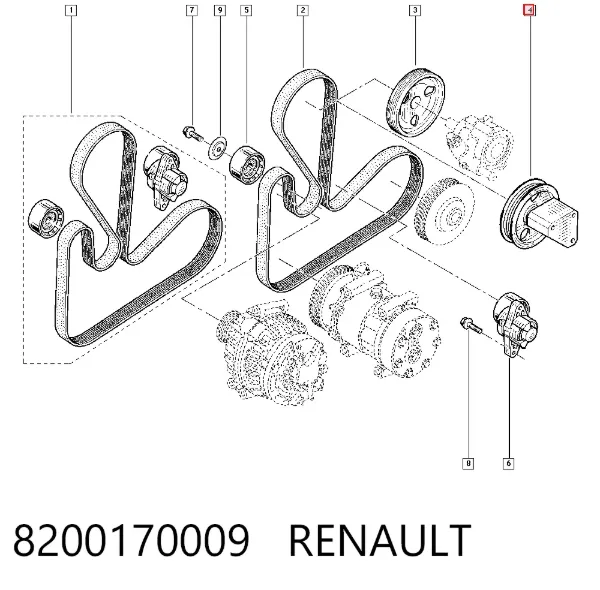 Polea inversión / guía, correa poli V 8200170009 Renault (RVI)