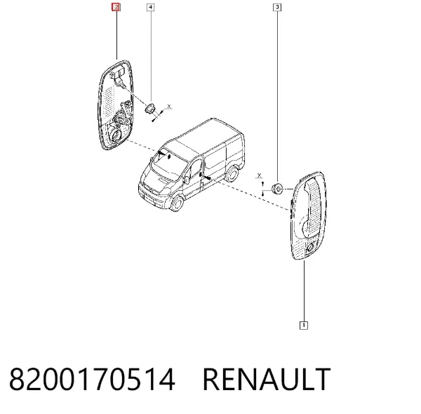 Manija exterior de puerta delantera 8200170514 Renault (RVI)