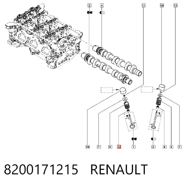 Retenes de válvulas 8200171215 Renault (RVI)