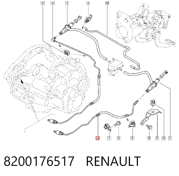 Latiguillo de embrague 8200176517 Renault (RVI)