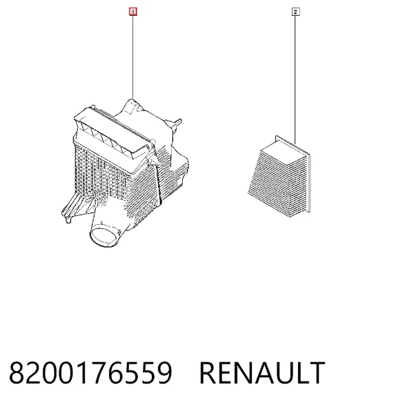 Caja del filtro de aire 8200176559 Renault (RVI)
