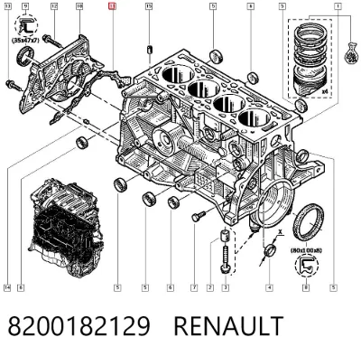 Junta de tapa frontal del motor RENAULT 8200182129
