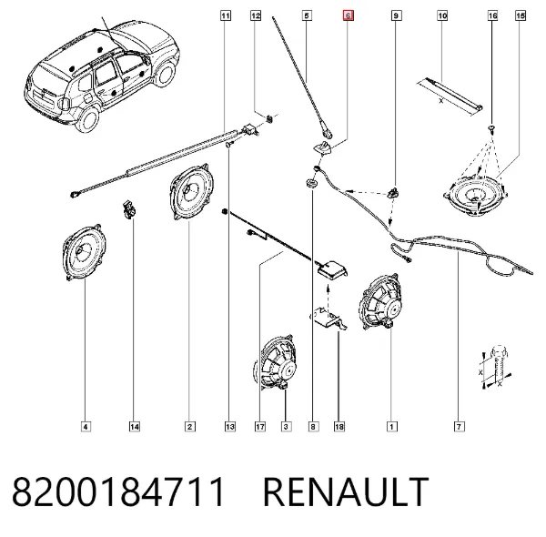 Antena 8200184711 Renault (RVI)