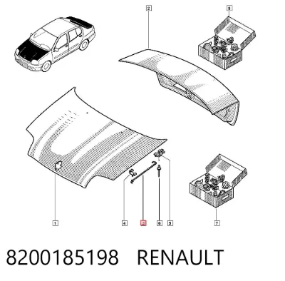Soporte de capó RENAULT 8200185198