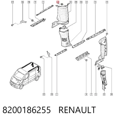 Clip de fijación de revestimiento de puerta RENAULT 8200186255