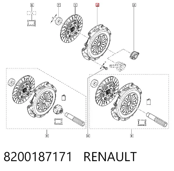 Plato de presión de embrague 8200187171 Renault (RVI)
