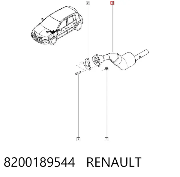 Tubo de admisión del silenciador de escape delantero 8200189544 Renault (RVI)
