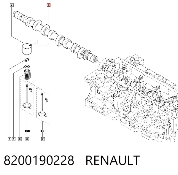 Árboles de levas 8200190228 Renault (RVI)