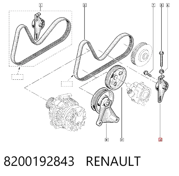Tensor de correa poli V 8200192843 Renault (RVI)