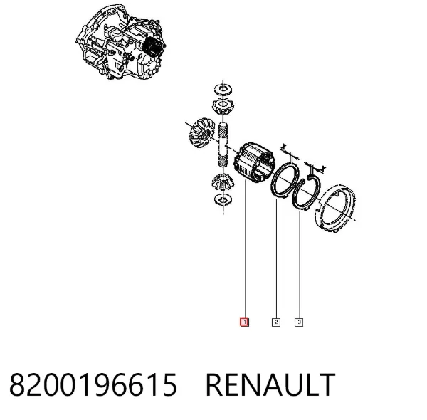 Satélite del diferencial 8200196615 Renault (RVI)