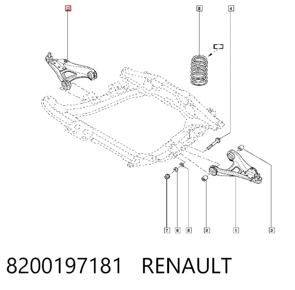 Brazo inferior izquierdo de la suspensión delantera 8200197181 Renault (RVI)