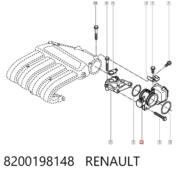 Cuerpo de mariposa 8200198148 Renault (RVI)