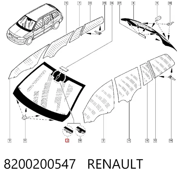 Parabrisas 8200200547 Renault (RVI)