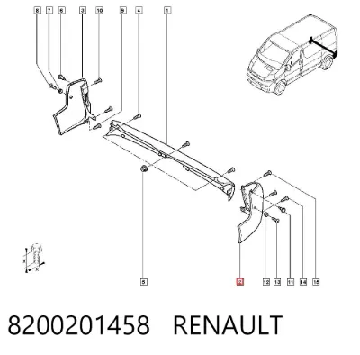 Parachoques trasero, parte izquierda RENAULT 8200201458