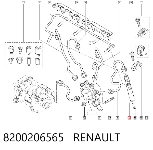 Inyector 8200206565 Renault (RVI)