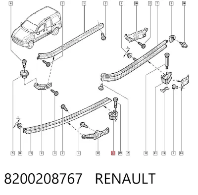 Rodillo inferior izquierdo de puerta lateral corrediza RENAULT 8200208767