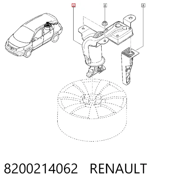Cabrestante de rueda de repuesto 8200214062 Renault (RVI)
