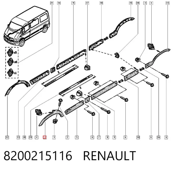 Extensión de aleta delantera izquierda 8200215116 Renault (RVI)
