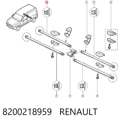 Silentblock de barra de torsión RENAULT 8200218959