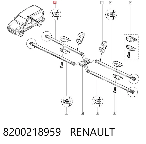 Silentblock de barra de torsión 8200218959 Renault (RVI)
