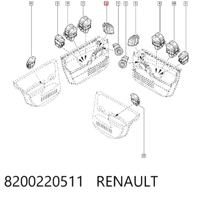 Botón de bloqueo de puertas RENAULT 8200220511