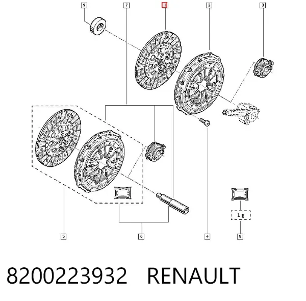 Disco de embrague 8200223932 Renault (RVI)
