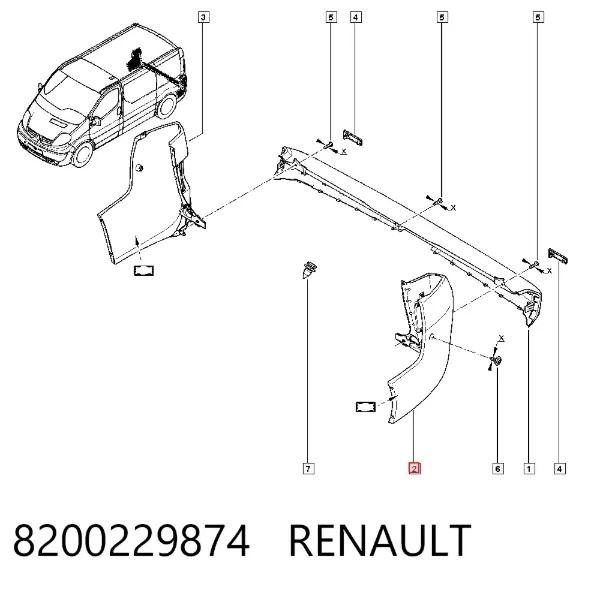 Parachoques trasero, parte izquierda 8200229874 Renault (RVI)