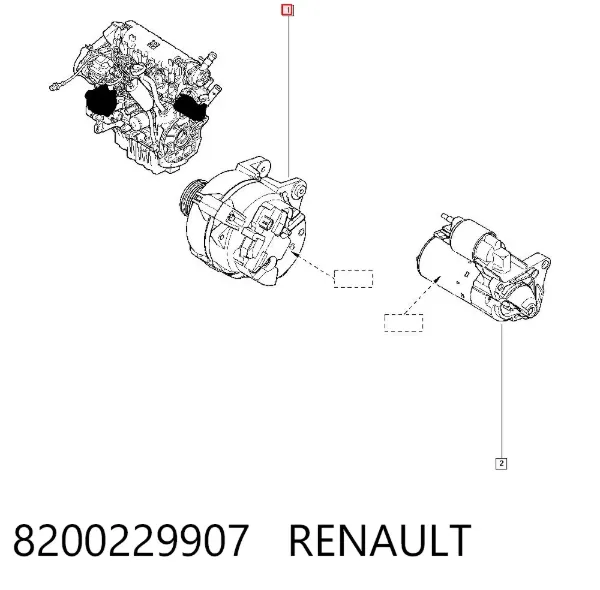 Alternador 8200229907 Renault (RVI)