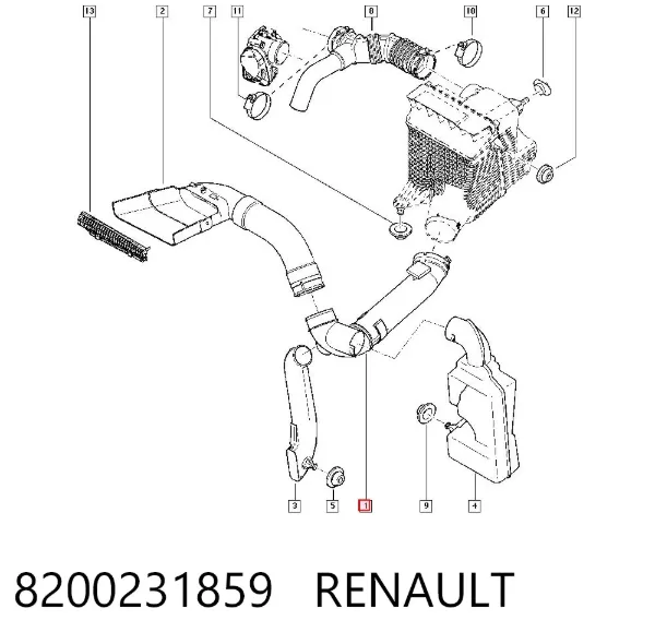 Tubo flexible de aspiración 8200231859 Renault (RVI)