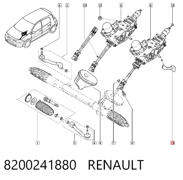 Columna dirección 8200241880 Renault (RVI)