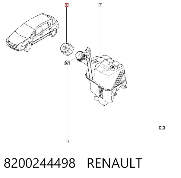 Tapón depósito de refrigerante 8200244498 Renault (RVI)