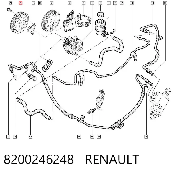 Polea de la bomba de dirección asistida 8200246248 Renault (RVI)