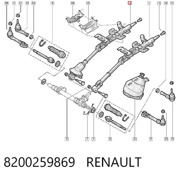Columna dirección 8200259869 Renault (RVI)