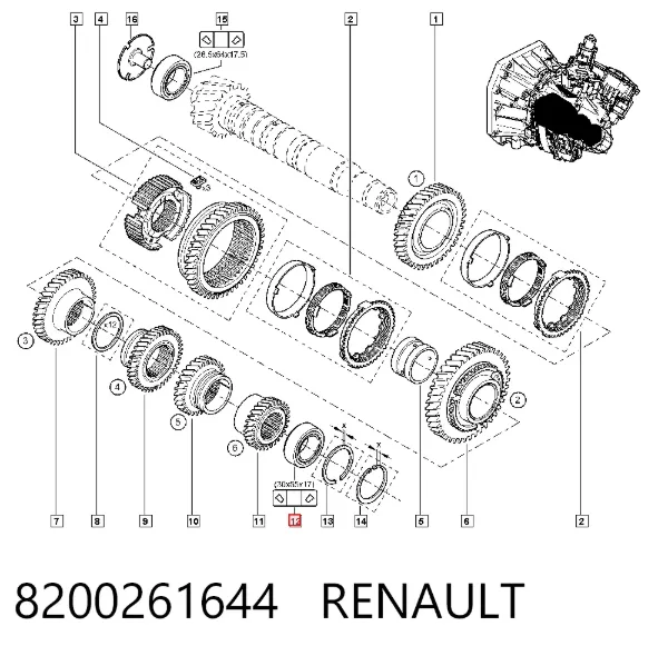 Rodamiento caja de cambios Renault CAPTUR II
