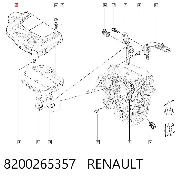 Tapa motor 8200265357 Renault (RVI)