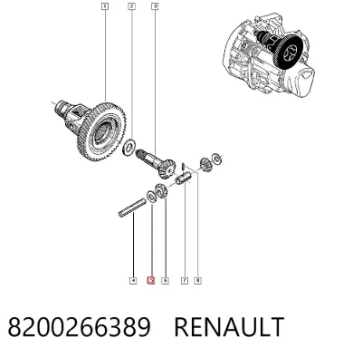 Satélite del diferencial RENAULT 8200266389