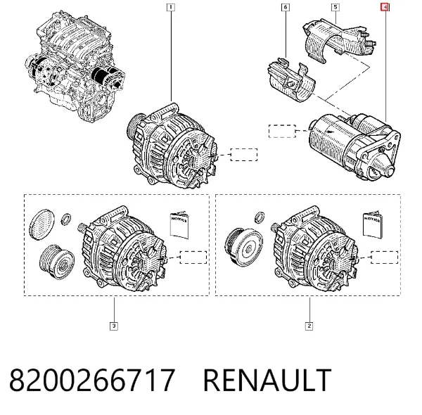 Motor de arranque 8200266717 Renault (RVI)