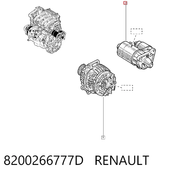 Motor de arranque 8200266777D Renault (RVI)