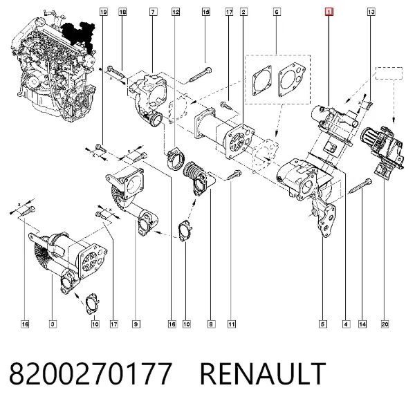 Válvula EGR 8200270177 Renault (RVI)
