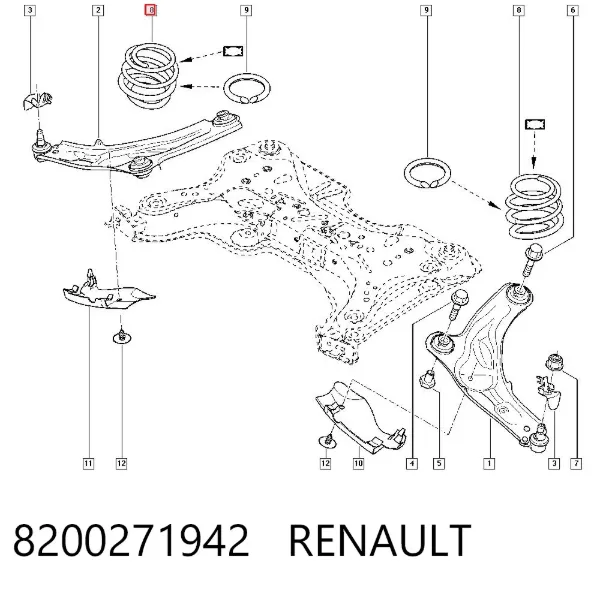 Muelle delantero 8200271942 Renault (RVI)