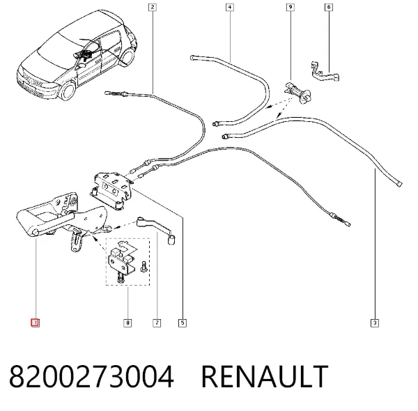 Palanca de freno de mano 8200273004 Renault (RVI)