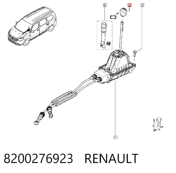 Pomo de palanca de cambios 8200276923 Renault (RVI)