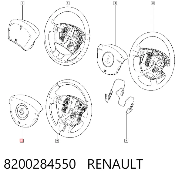 Airbag de volante 8200284550 Renault (RVI)