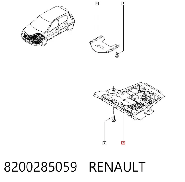 Protección motor / empotramiento 8200285059 Renault (RVI)