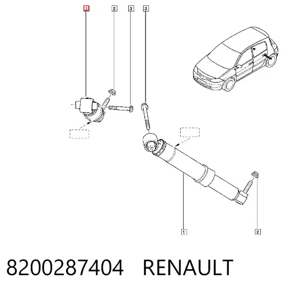 Amortiguador trasero 8200287404 Renault (RVI)
